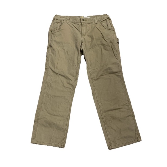Carhartt Womens Original Fit Work Pants Size 14 Regular Khaki  Carpenter Utility - Picture 1 of 10
